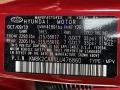  2020 Kona SEL AWD Pulse Red Color Code Y2R