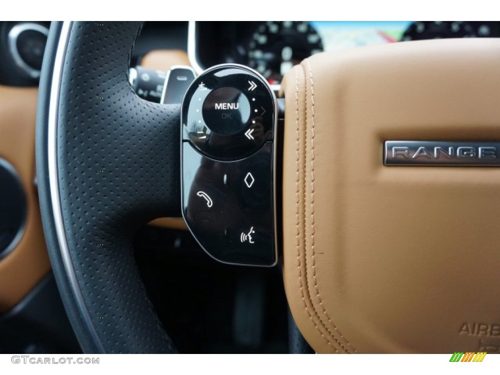 2020 Land Rover Range Rover Sport Autobiography Ebony/Tan Steering Wheel Photo #136660391