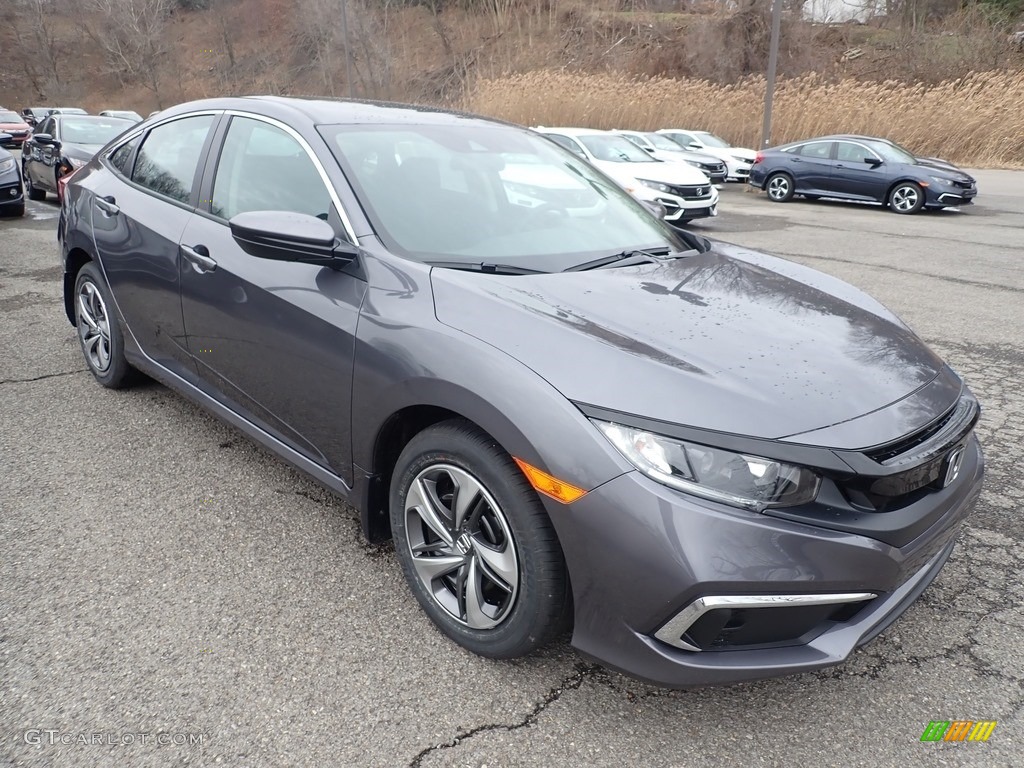 2020 Civic LX Sedan - Modern Steel Metallic / Black photo #6