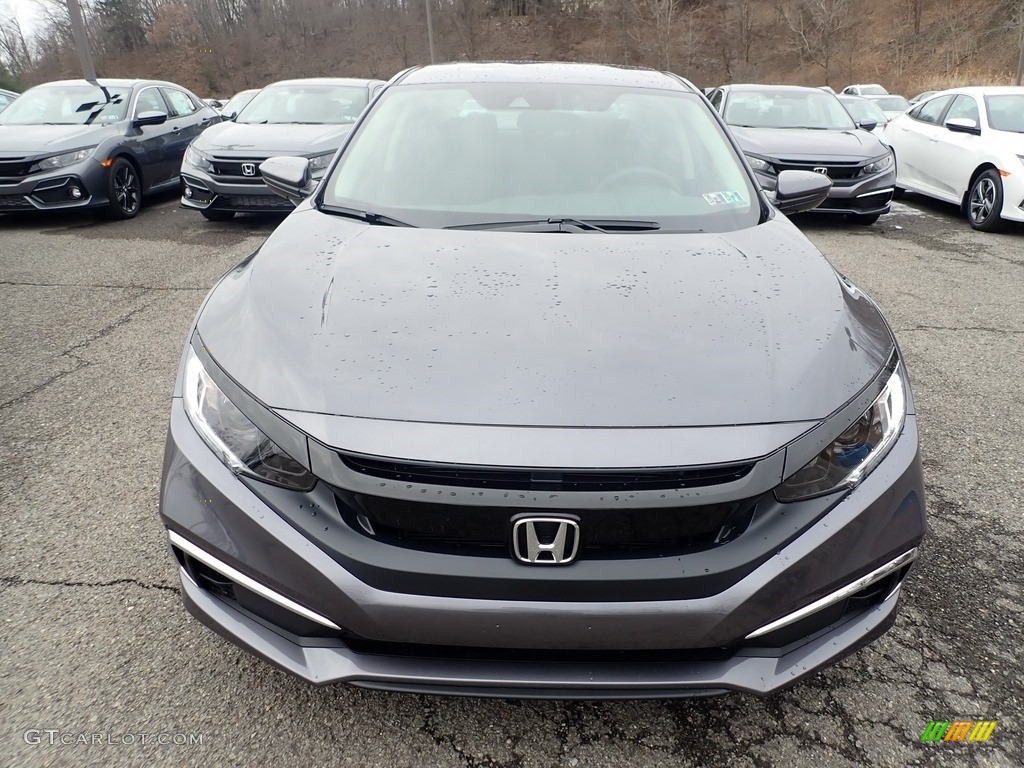2020 Civic LX Sedan - Modern Steel Metallic / Black photo #7