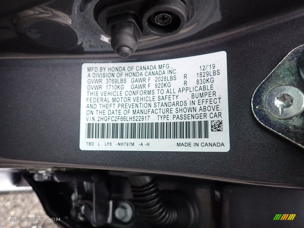 2020 Civic LX Sedan - Modern Steel Metallic / Black photo #13