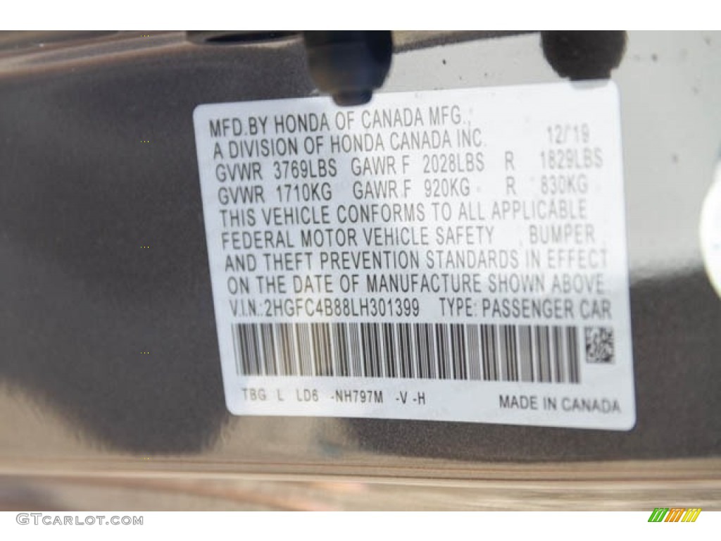 2020 Civic Sport Coupe - Modern Steel Metallic / Black photo #33