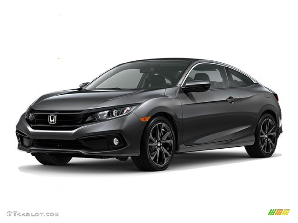 2020 Civic Sport Coupe - Modern Steel Metallic / Black photo #34