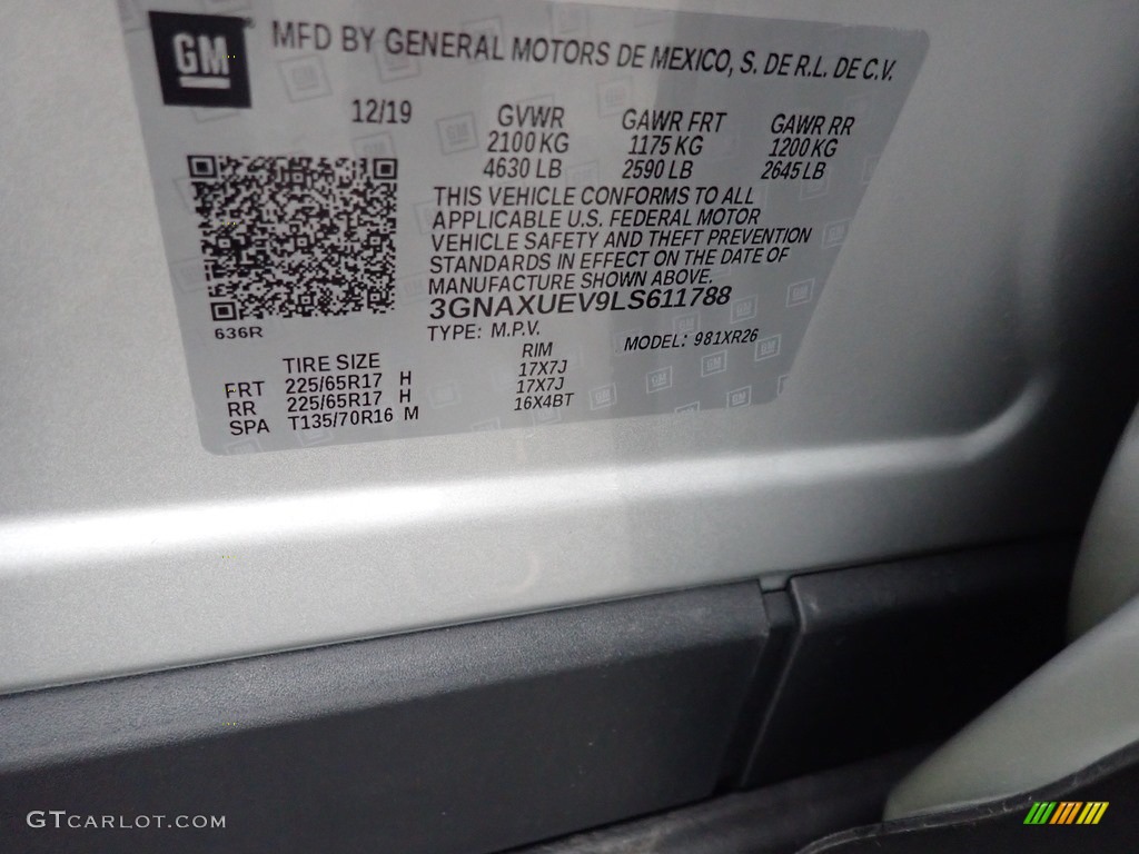 2020 Equinox LT AWD - Silver Ice Metallic / Jet Black photo #16