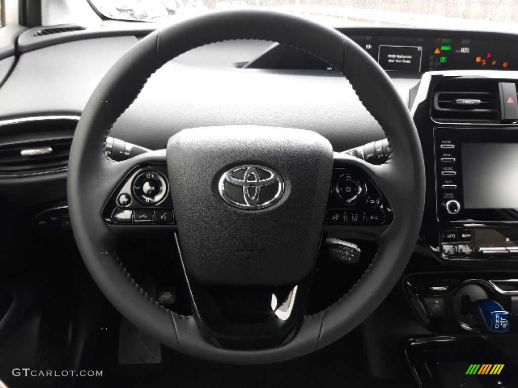 2020 Toyota Prius XLE AWD-e Black Steering Wheel Photo #136687312