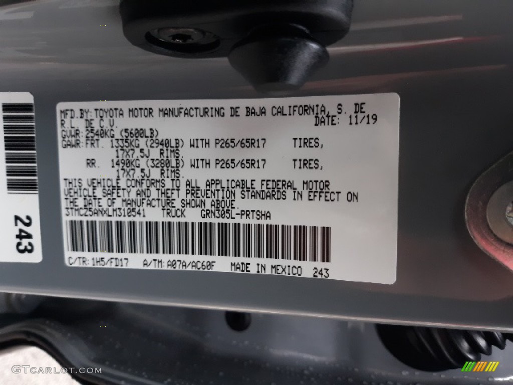 2020 Tacoma TRD Sport Double Cab 4x4 - Cement / TRD Cement/Black photo #32