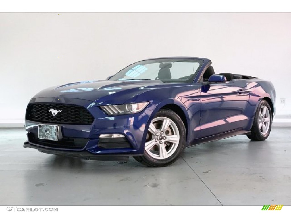 2015 Mustang V6 Convertible - Deep Impact Blue Metallic / Ebony photo #11