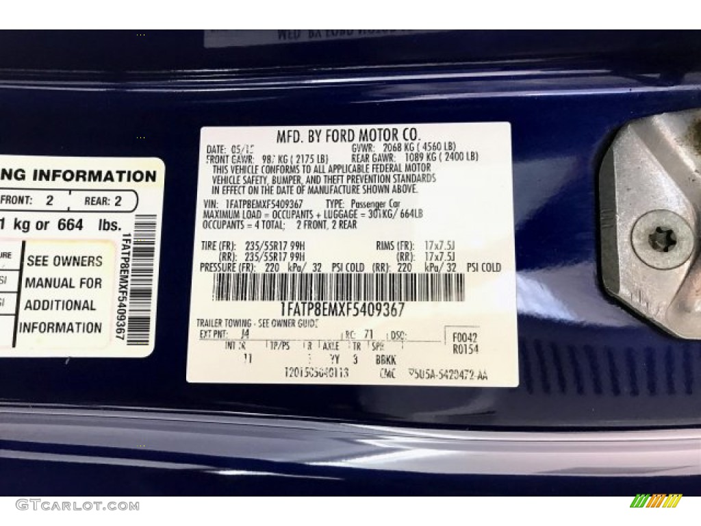 2015 Mustang V6 Convertible - Deep Impact Blue Metallic / Ebony photo #22