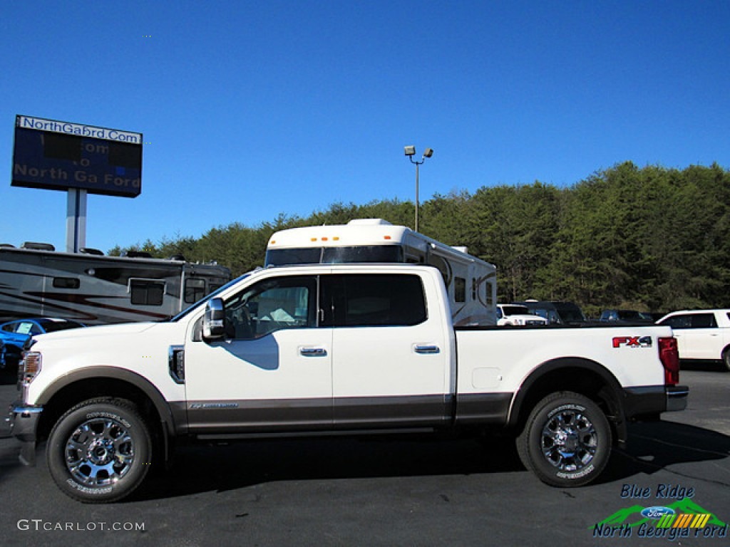 2020 F250 Super Duty King Ranch Crew Cab 4x4 - Star White Metallic / Kingsville Antique/Java photo #2