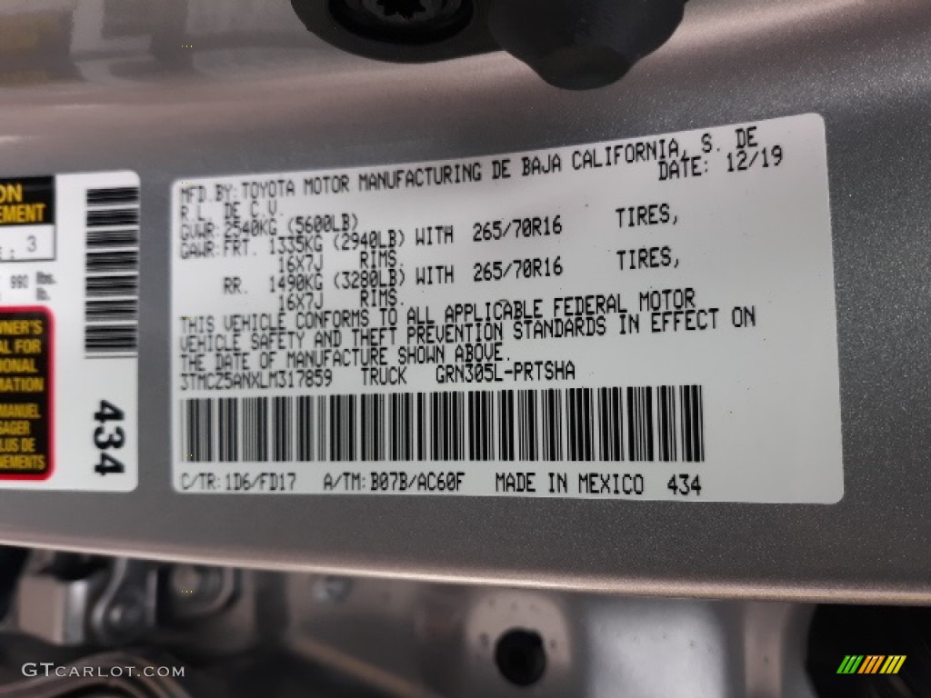 2020 Tacoma TRD Off Road Double Cab 4x4 - Silver Sky Metallic / TRD Cement/Black photo #35