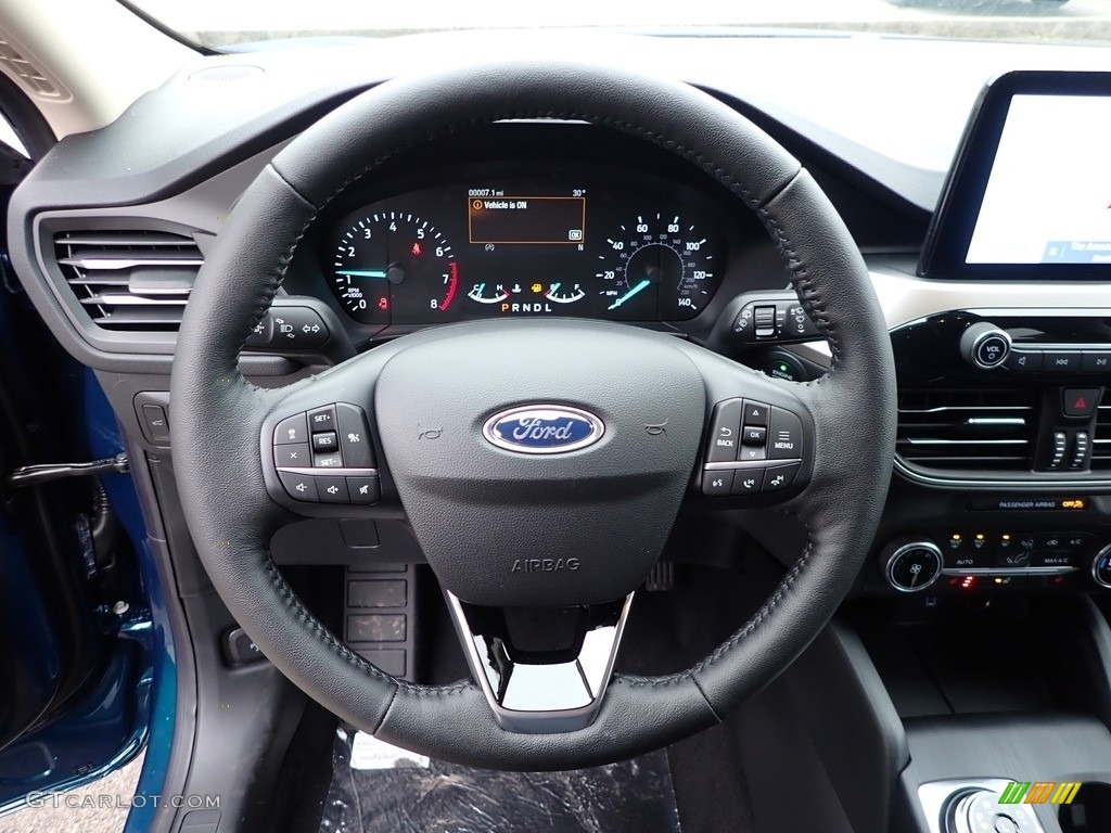2020 Ford Escape SEL 4WD Ebony Black Steering Wheel Photo #136719318