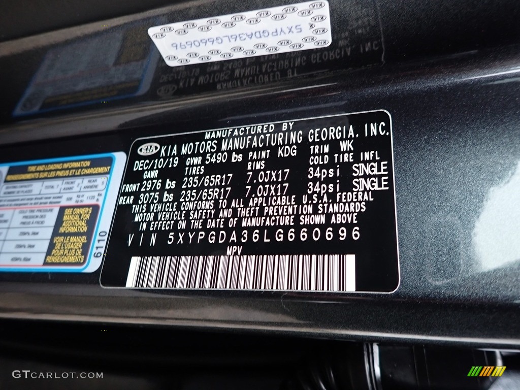 2020 Sorento Color Code KDG for Gravity Gray Photo #136721799