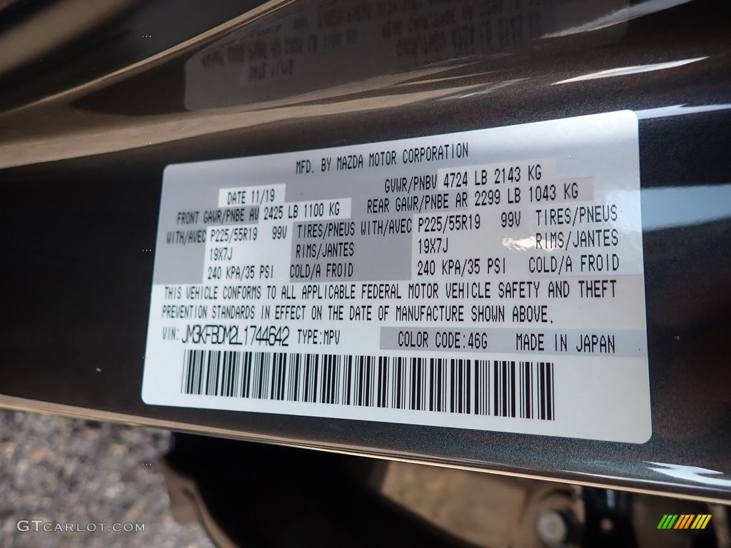 2020 CX-5 Color Code 46G for Machine Gray Metallic Photo #136722981
