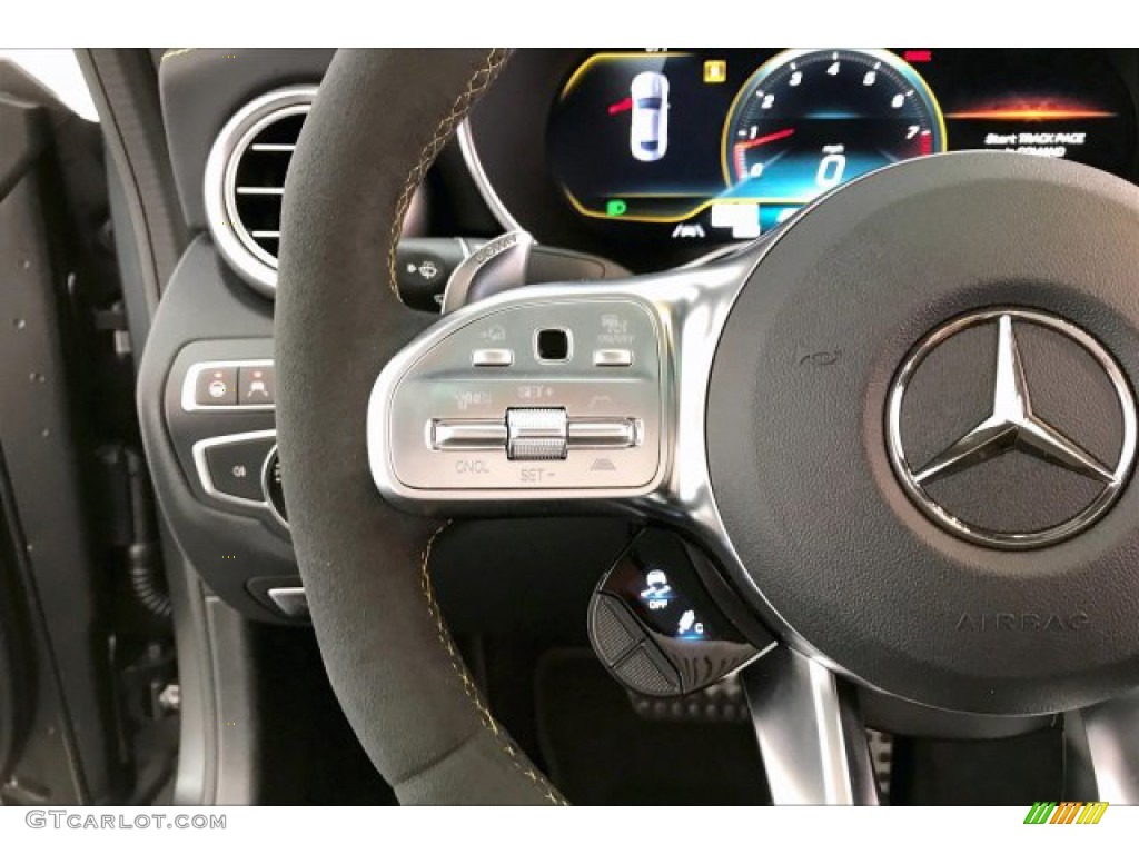 2020 Mercedes-Benz C AMG 63 S Coupe Magma Gray/Black Steering Wheel Photo #136723806
