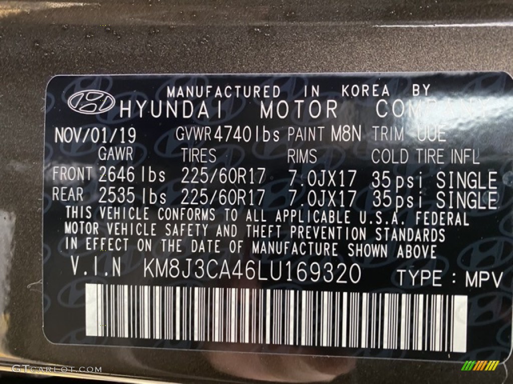 2020 Tucson Color Code M8N for Sage Brown Photo #136724606
