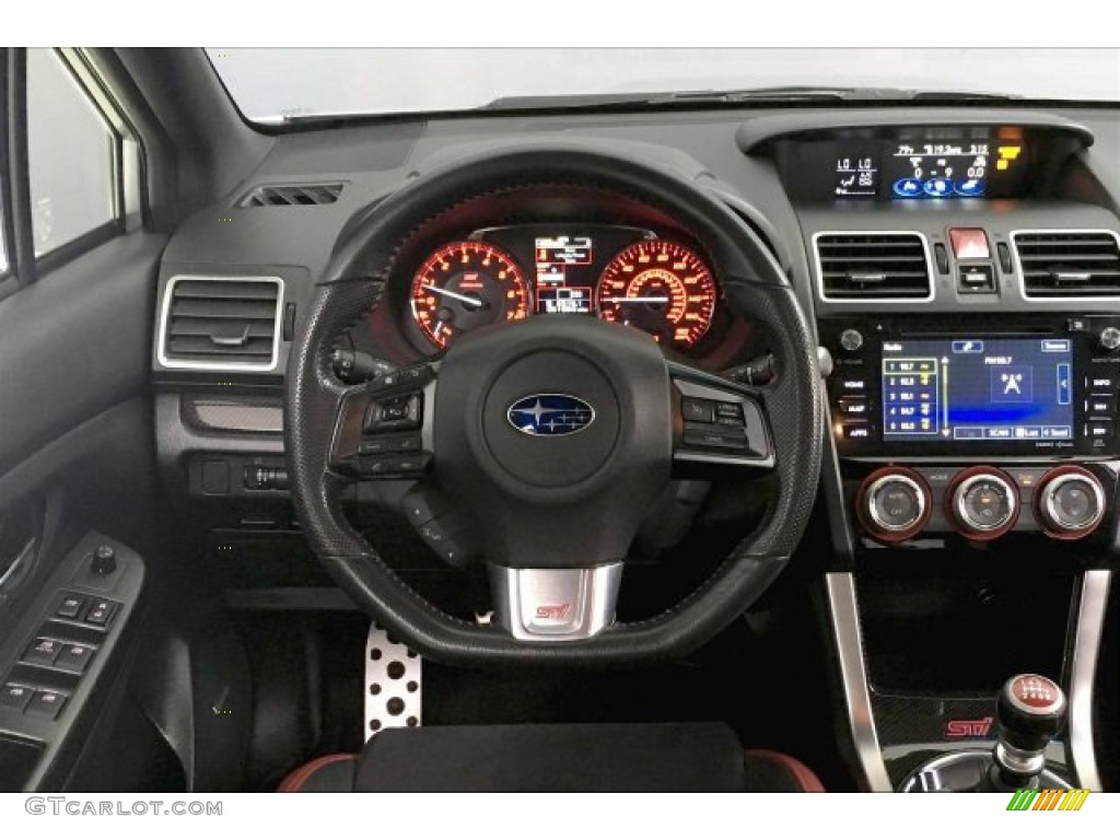 2016 Subaru WRX STI Carbon Black Steering Wheel Photo #136732858