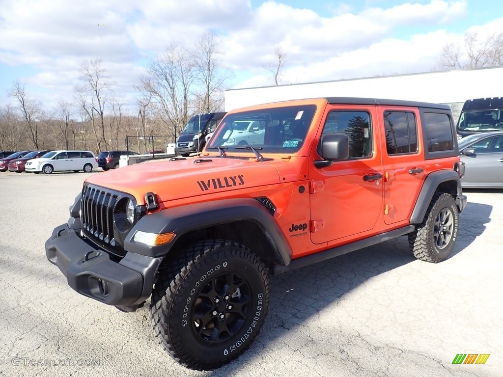 2020 Wrangler Unlimited Willys 4x4 - Punkn Metallic / Black photo #1