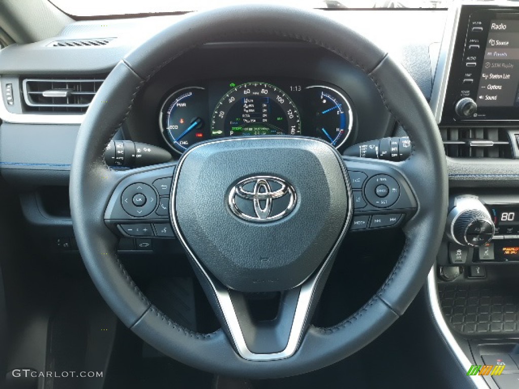 2020 Toyota RAV4 XSE AWD Hybrid Black Steering Wheel Photo #136739266