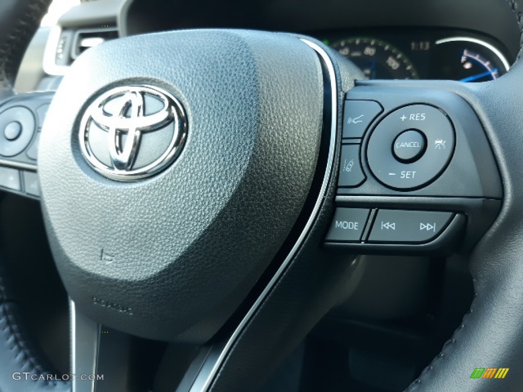 2020 Toyota RAV4 XSE AWD Hybrid Black Steering Wheel Photo #136739302
