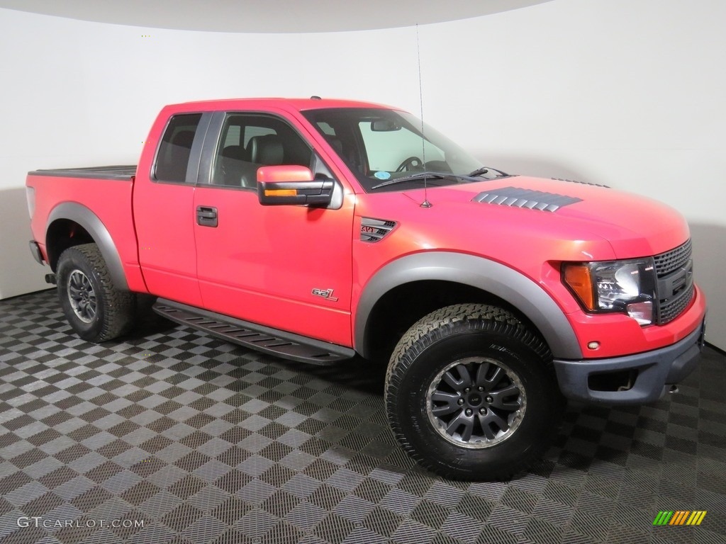 2011 F150 SVT Raptor SuperCab 4x4 - Molten Orange Tri Coat / Black photo #2
