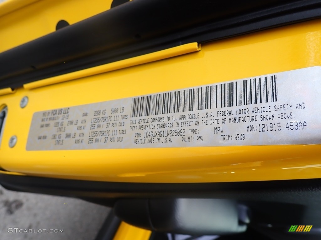 2020 Wrangler Sport 4x4 - Hellayella / Black photo #14
