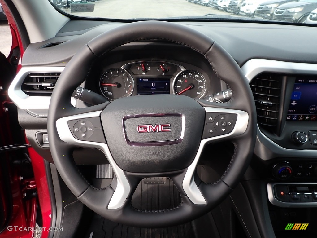 2020 GMC Acadia SLE AWD Jet Black Steering Wheel Photo #136747317