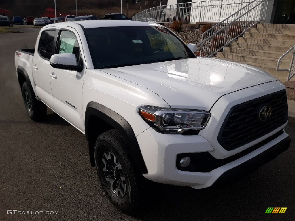 2020 Tacoma TRD Sport Double Cab 4x4 - Super White / TRD Cement/Black photo #1