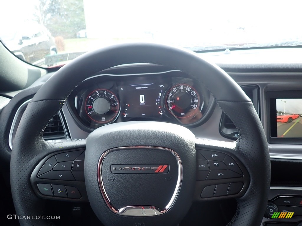 2020 Dodge Challenger SXT AWD Black Houndstooth Steering Wheel Photo #136753698