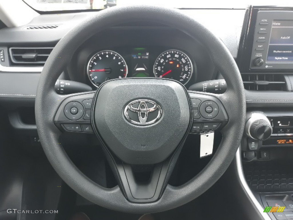 2020 Toyota RAV4 LE AWD Black Steering Wheel Photo #136754529