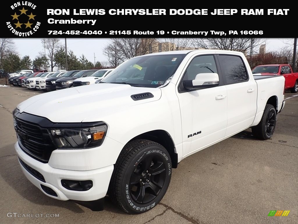 2020 1500 Big Horn Night Edition Crew Cab 4x4 - Bright White / Black photo #1