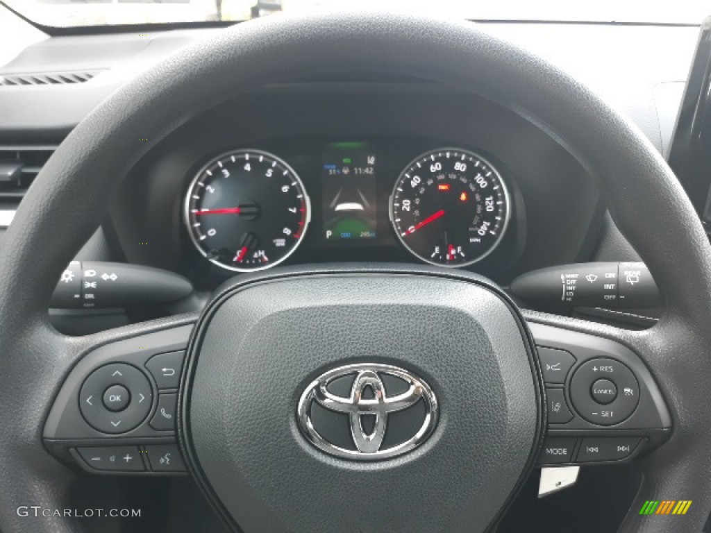2020 Toyota RAV4 LE AWD Black Steering Wheel Photo #136755138