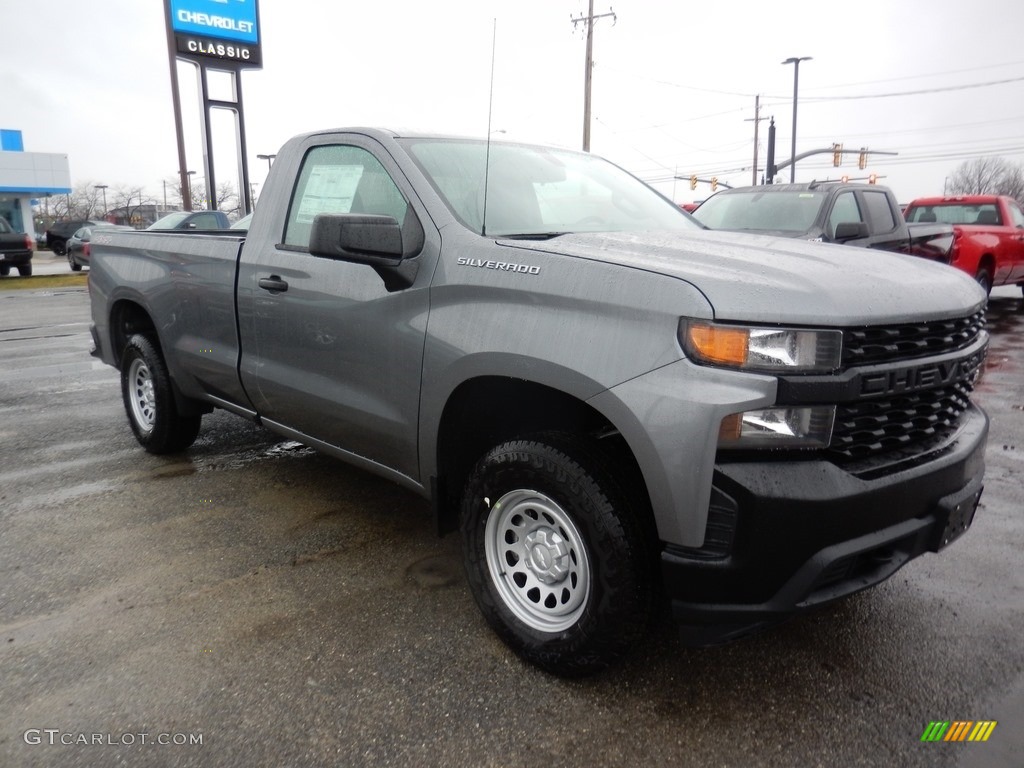 Satin Steel Metallic 2020 Chevrolet Silverado 1500 WT Regular Cab 4x4 Exterior Photo #136764595