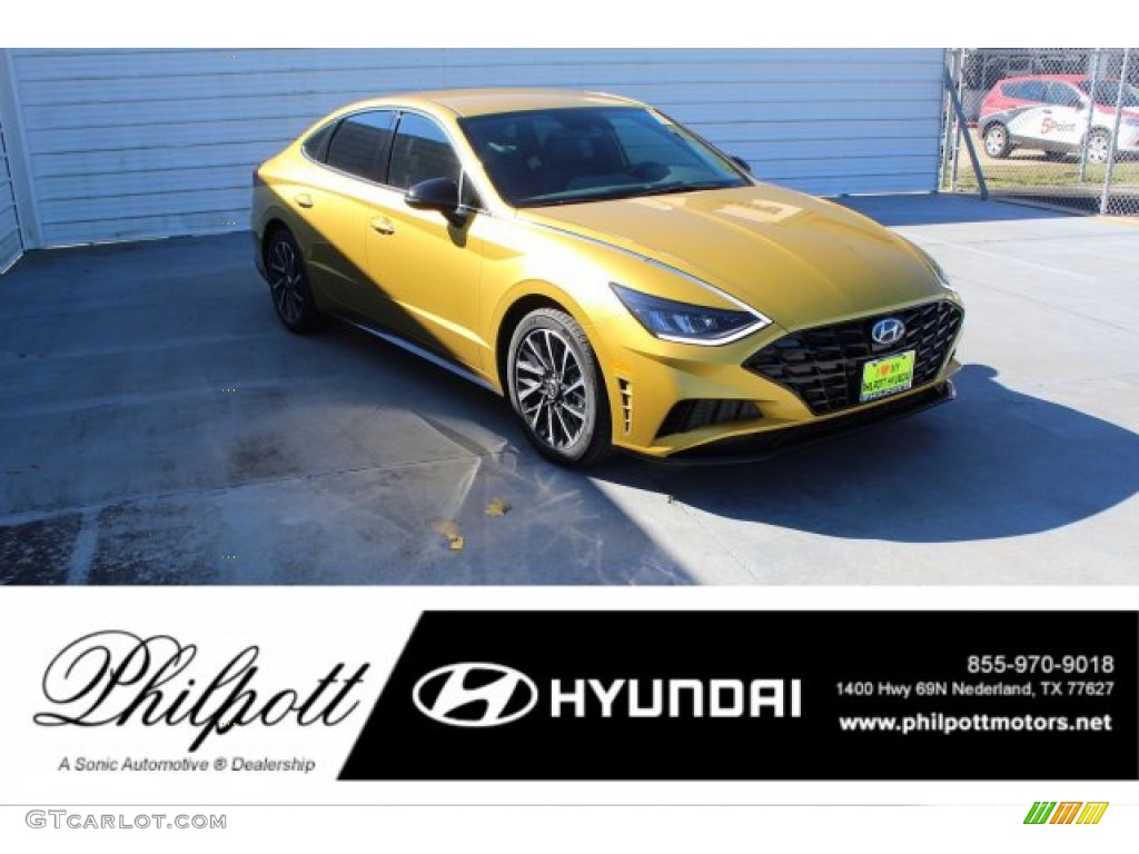 Glowing Yellow Hyundai Sonata