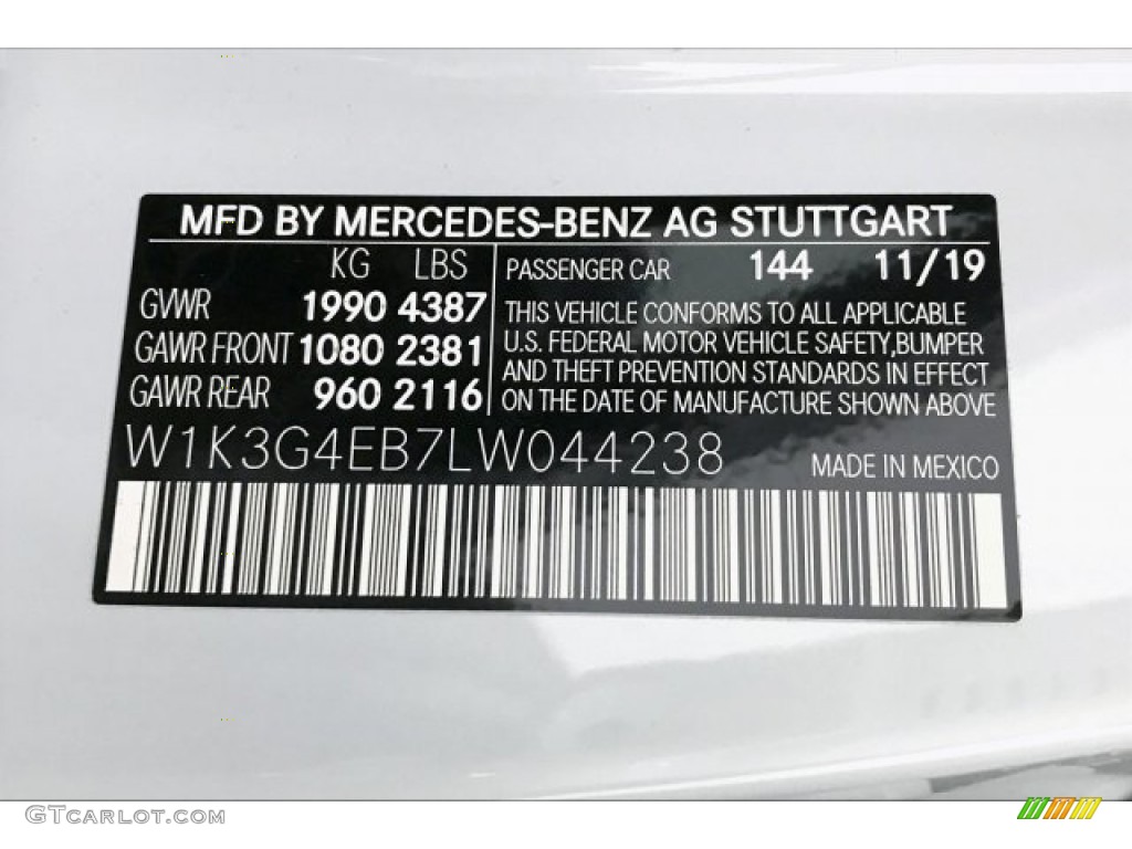 2020 A Color Code 144 for Digital White Metallic Photo #136783375