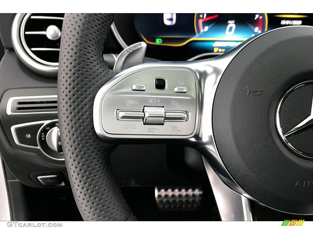 2020 Mercedes-Benz C AMG 63 Sedan Black Steering Wheel Photo #136796840