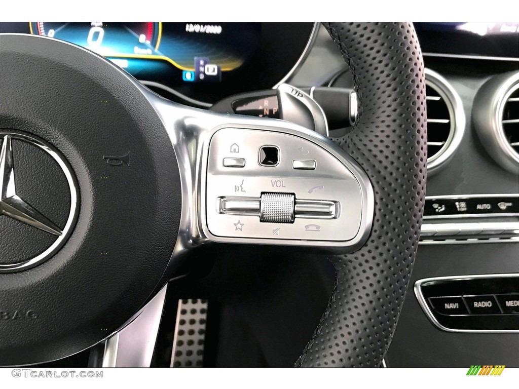 2020 Mercedes-Benz C AMG 63 Sedan Black Steering Wheel Photo #136796870