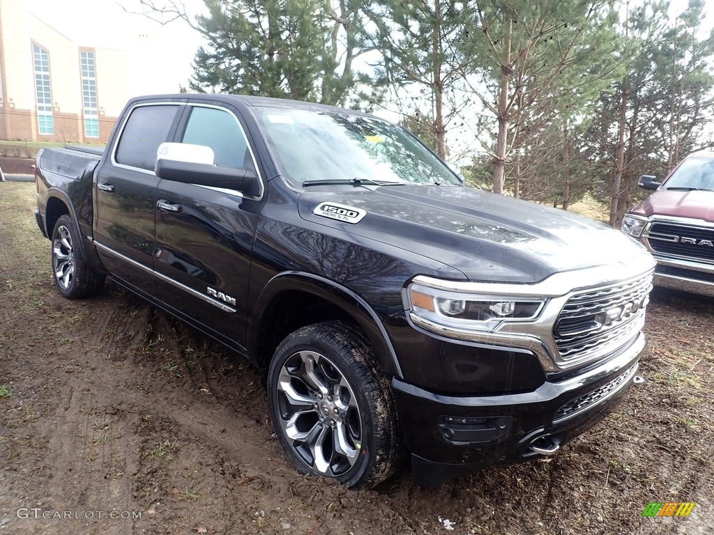 Diamond Black Crystal Pearl 2020 Ram 1500 Limited Crew Cab 4x4 Exterior Photo #136806038