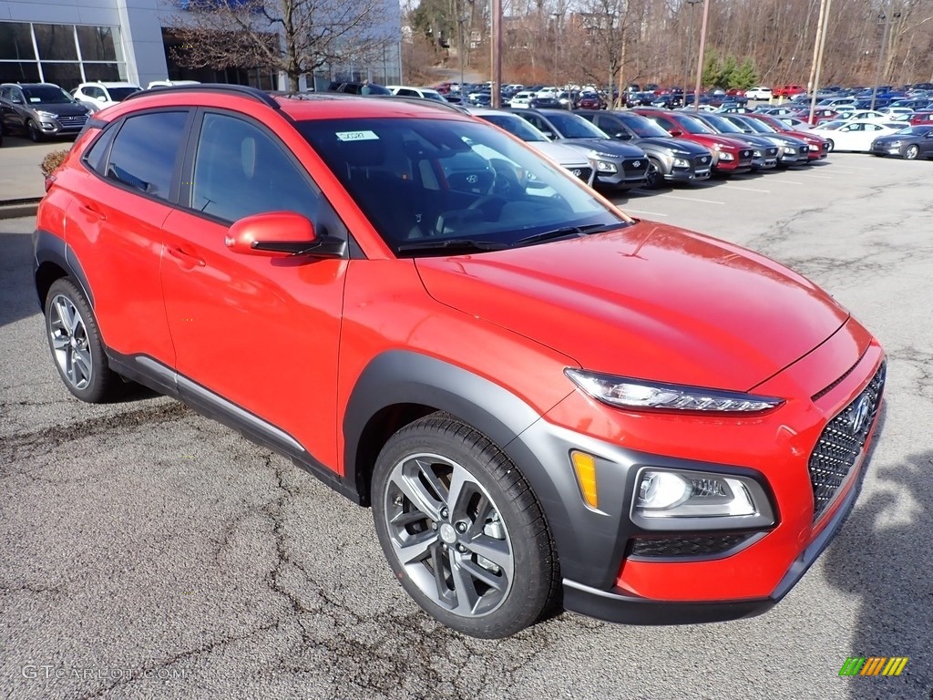 2020 Kona Ultimate AWD - Sunset Orange / Black photo #3