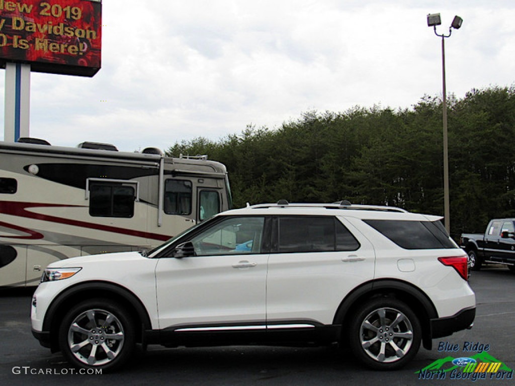 2020 Explorer Platinum 4WD - Star White Metallic Tri-Coat / Sandstone photo #2