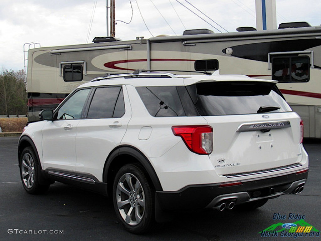 2020 Explorer Platinum 4WD - Star White Metallic Tri-Coat / Sandstone photo #3