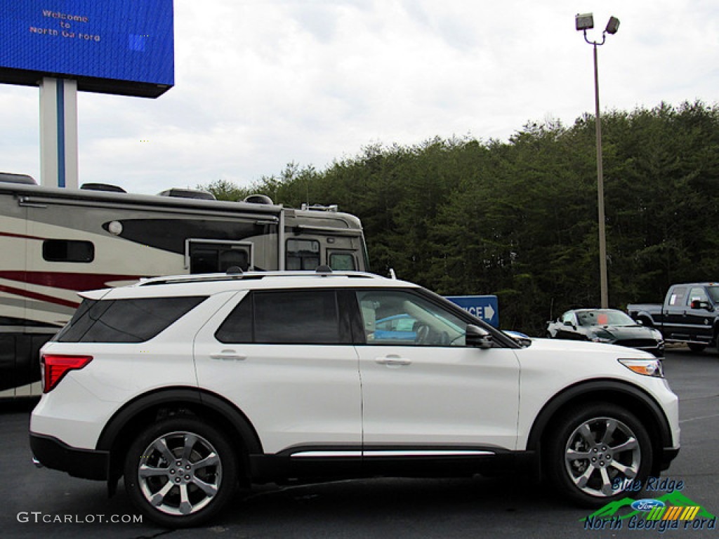 2020 Explorer Platinum 4WD - Star White Metallic Tri-Coat / Sandstone photo #6