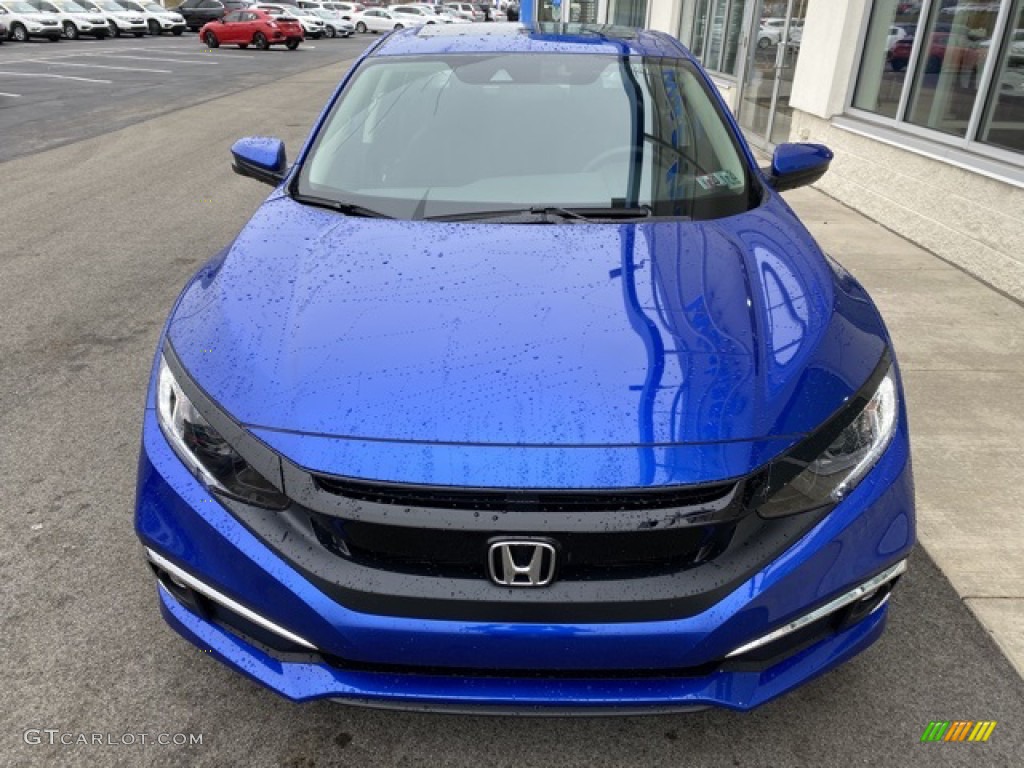 2020 Civic EX Sedan - Aegean Blue Metallic / Black photo #3