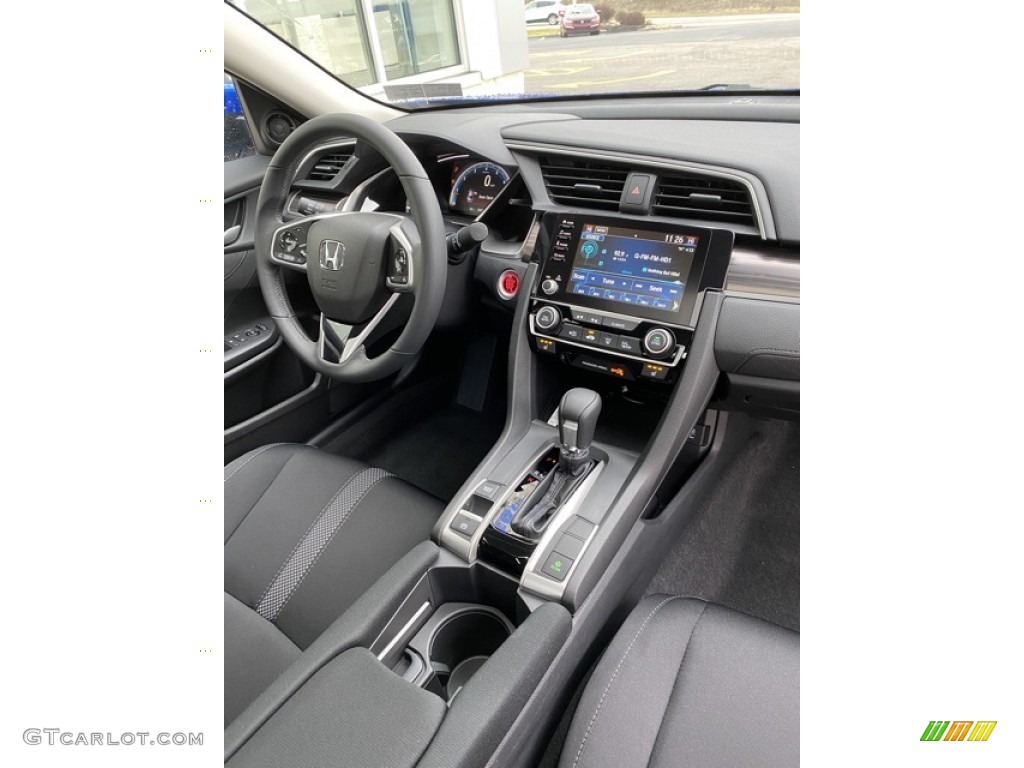 2020 Civic EX Sedan - Aegean Blue Metallic / Black photo #24