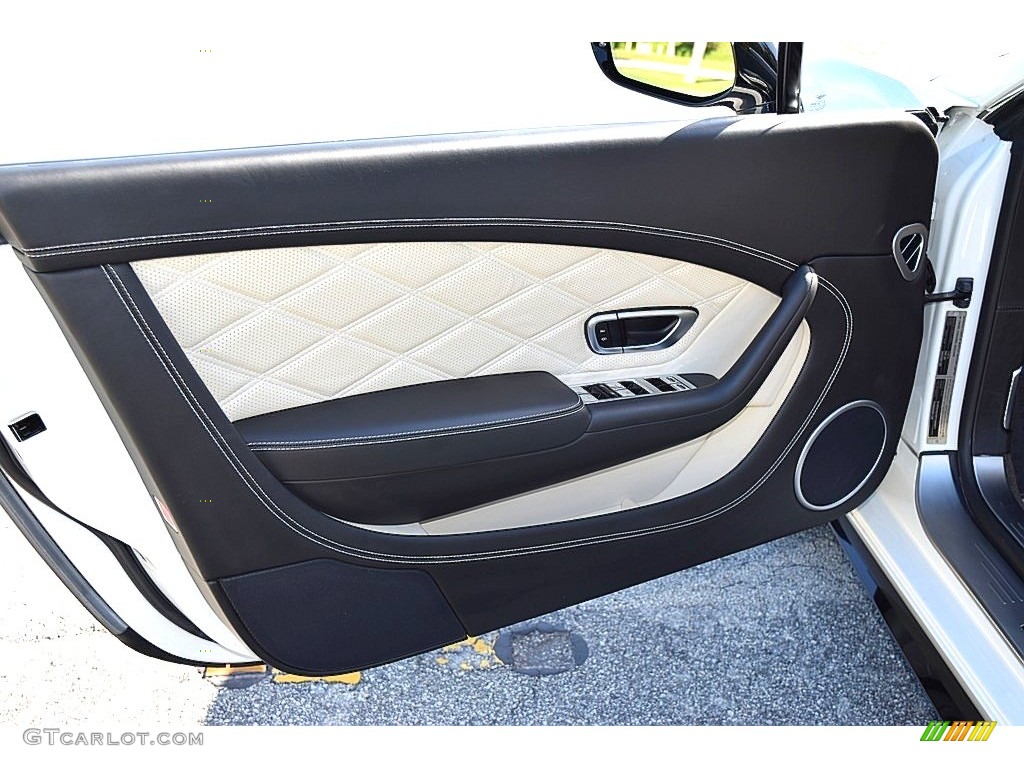 2015 Bentley Continental GT V8 S Convertible White/Black Door Panel Photo #136827361
