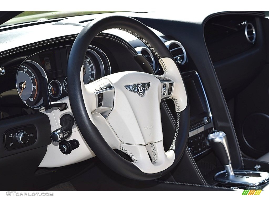 2015 Bentley Continental GT V8 S Convertible White/Black Steering Wheel Photo #136827418