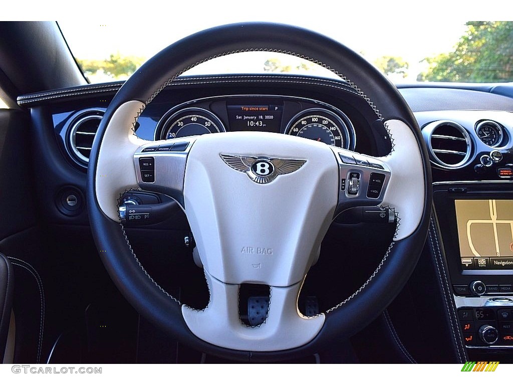 2015 Bentley Continental GT V8 S Convertible White/Black Steering Wheel Photo #136828222