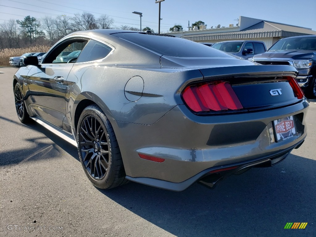 2016 Mustang GT Premium Coupe - Guard Metallic / Dark Saddle photo #12