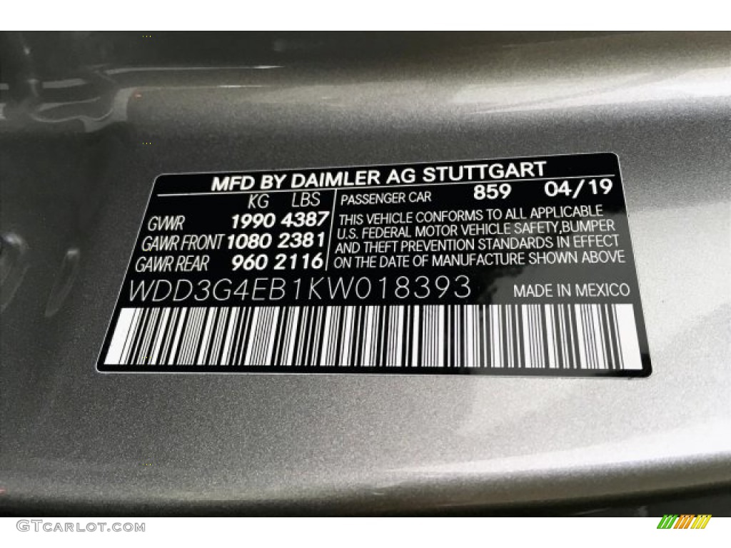 2019 A Color Code 859 for Mojave Silver Metallic Photo #136833970