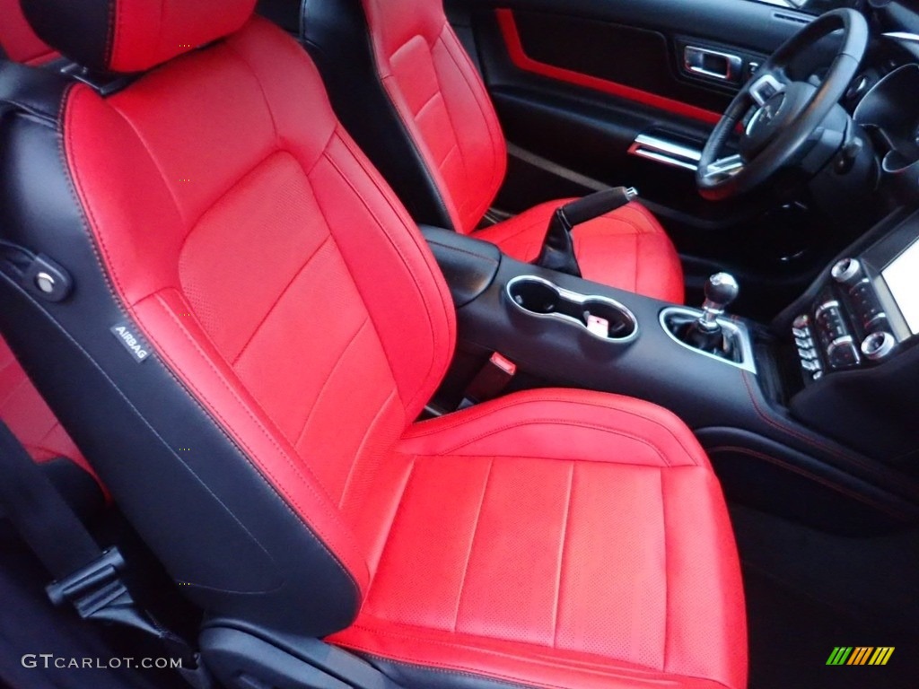 Showstopper Red Interior 2018 Ford Mustang GT Premium Fastback Photo #136843844