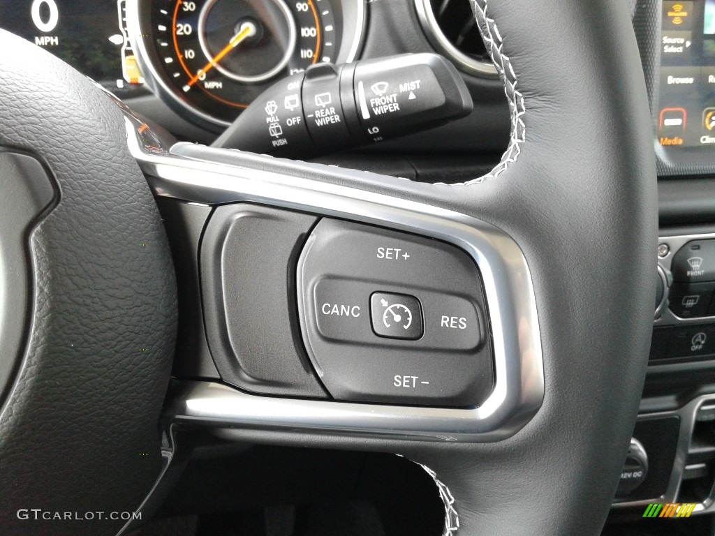 2020 Jeep Wrangler Unlimited Sahara 4x4 Black Steering Wheel Photo #136847342